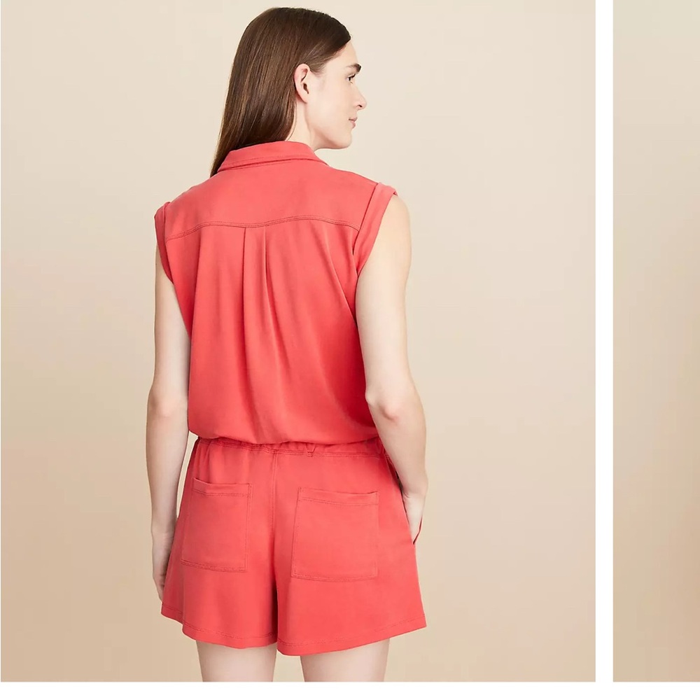 Coral Sleeveless Romper